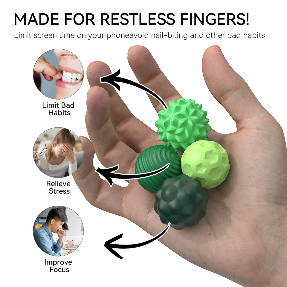Spiky Sensory Balls with Case (Pack of 4)