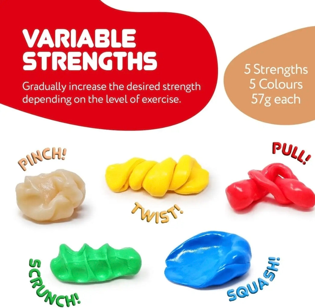 Therapy Putty Pack of 5 Individual Strengths
