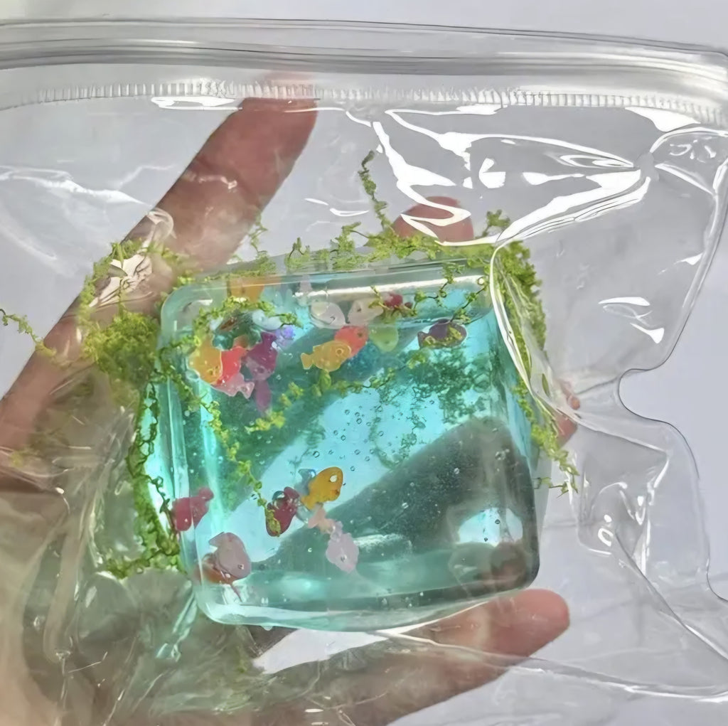 Squeezy, Eco-Friendly, Squishy, For Stress Relief, Ocean Fish Cube