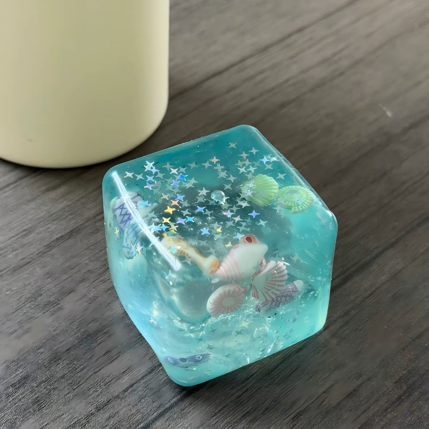 Squeezy, Eco-Friendly, Squishy, For Stress Relief, Ocean Fish Cube